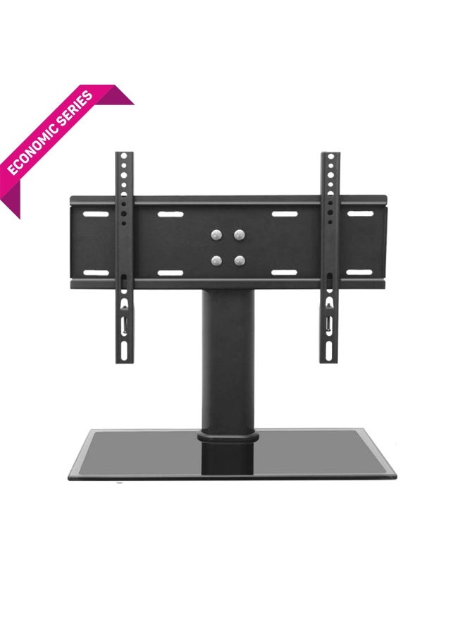 النجم الرئيسي حامل تلفزيون Prime Star PM 043DS، حامل عالمي منخفض الارتفاع لأجهزة تلفزيون LED/LCD/OLED/المنحنية مقاس 23-43 بوصة، أسود غير لامع، يدعم حتى 25 كجم، بحد أقصى VESA 400x300 مم، متضمن مستوى الفقاعة - Image 1