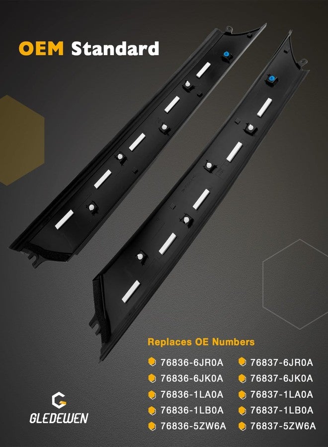 Gledewen Windshield Trim Molding A-Pillar, Front pair - Image 3