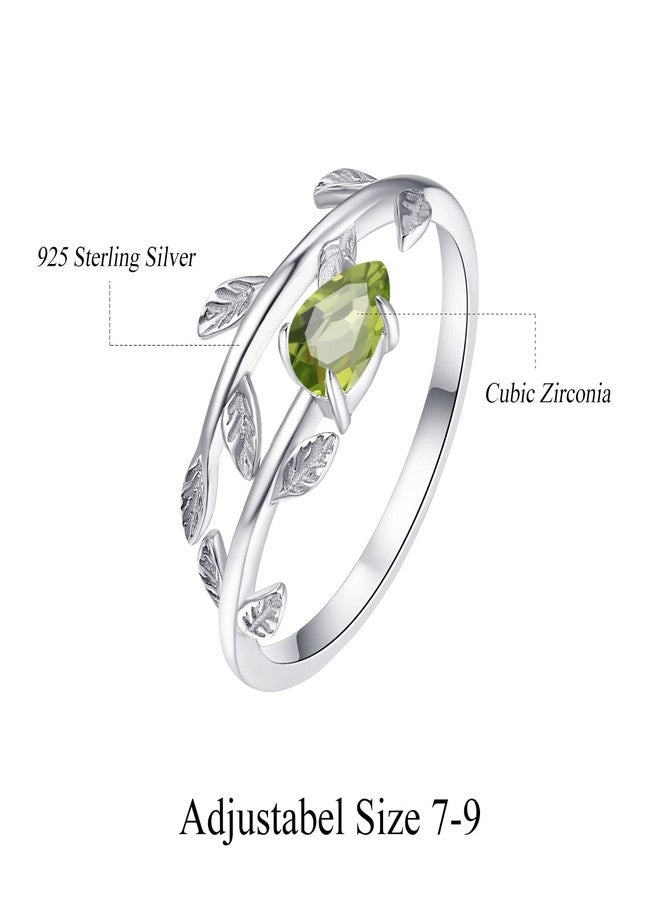 PRAYMOS Peridot Ring 925 Sterling Silver August Birthstone Rings for Women - Image 5