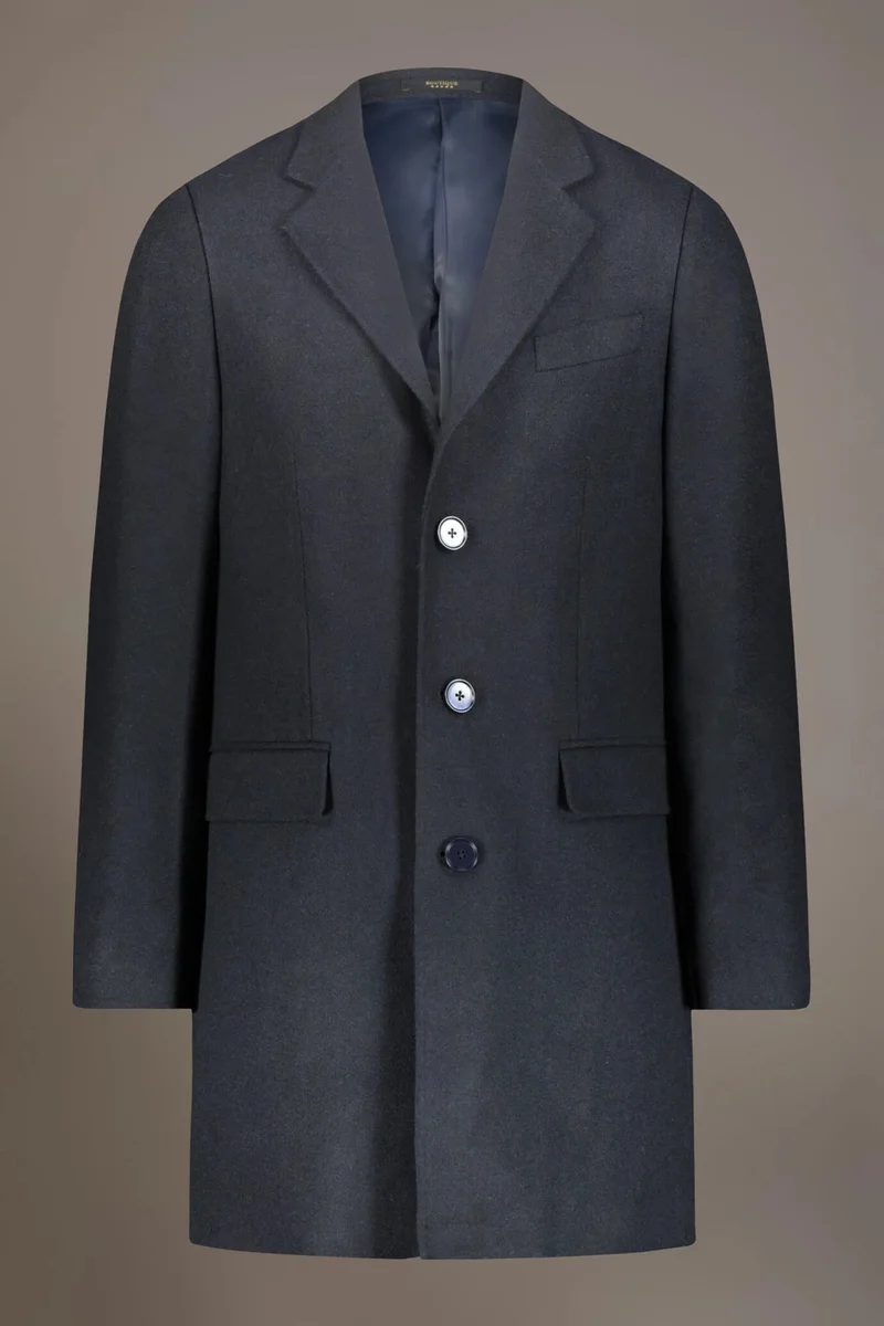 Doppelganger Blue Classic single-breasted coat wool blend - Blue for Men | Best Price UAE