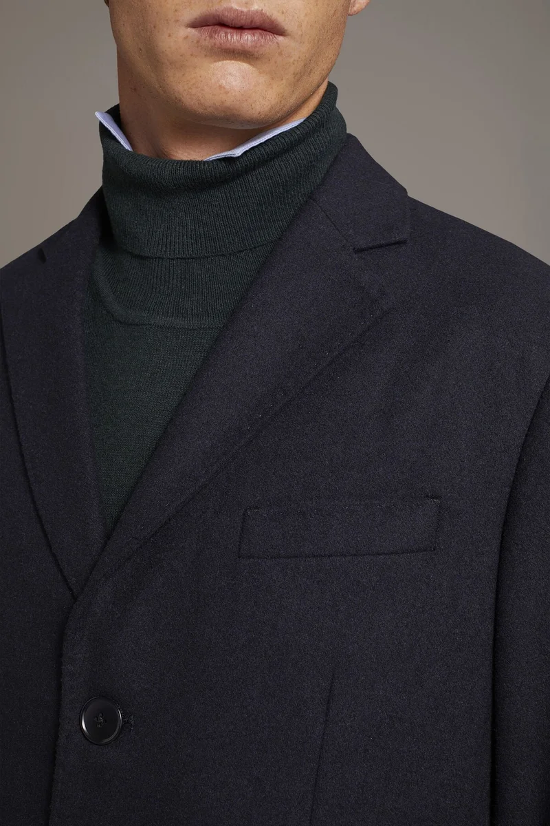 Doppelganger Blue Classic single-breasted coat wool blend - Blue for Men | Best Price UAE