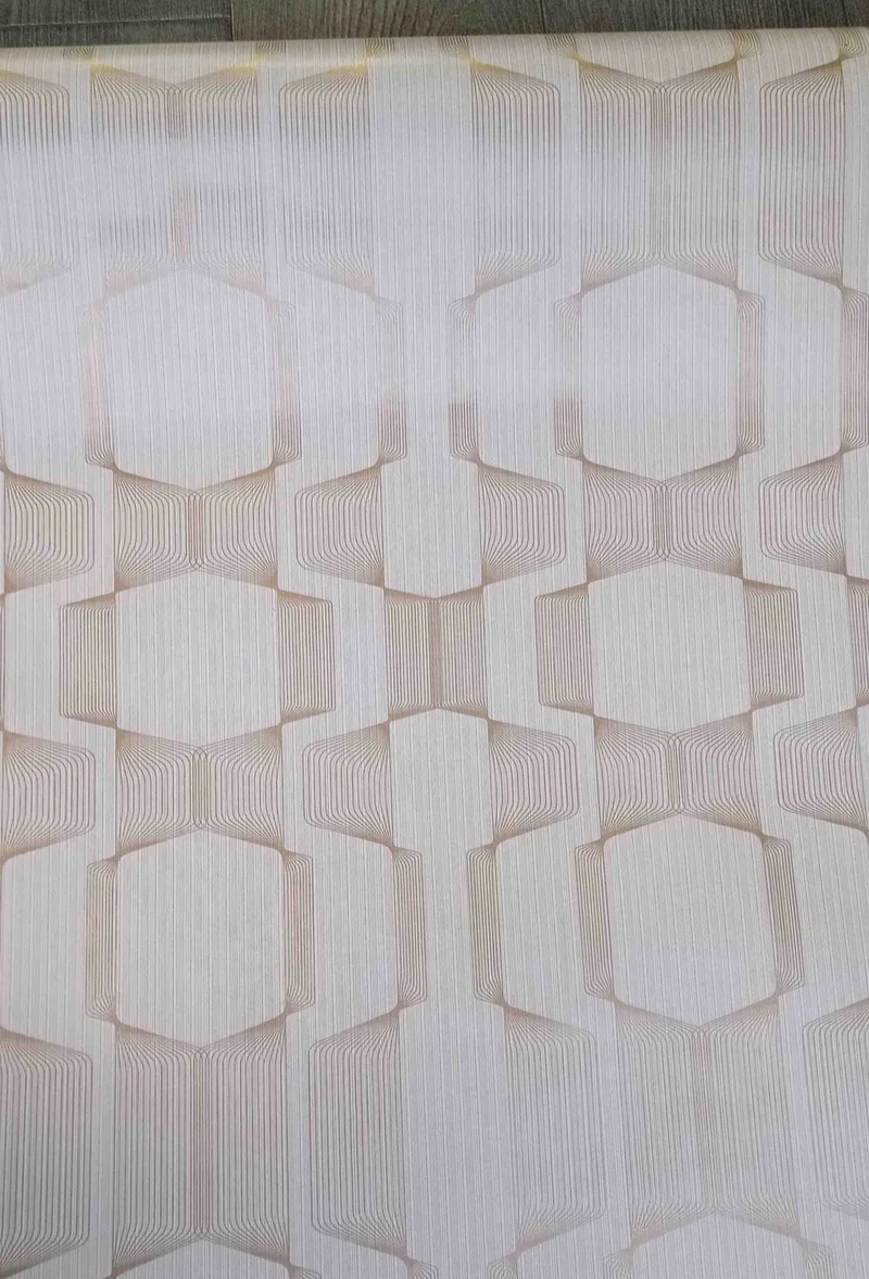 جولدن Three-Dimensional Geometric Patterned Wallpaper 53 cm Wide 10 Meters Long