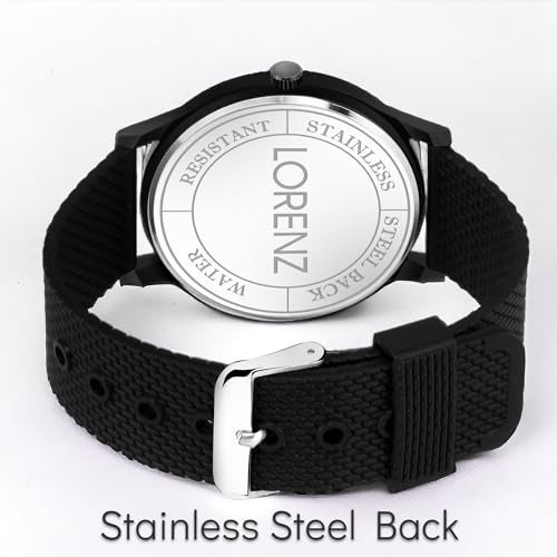 LORENZ Analogue Men's & Women's Watch (White Dial Black Colored Strap) (Pack of 2) - Image 3