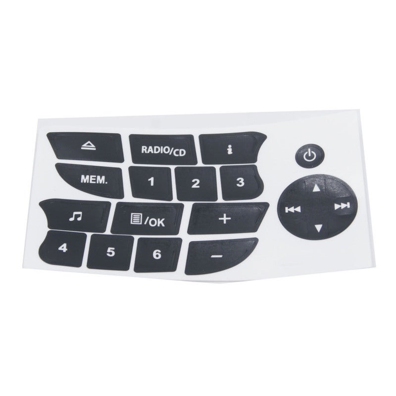 Audio Button Repair Stickers - Black Overlay With White Font, Reduced Lighting Penetration, Firm Edge Adhesion for Radio Control Panel Repair - Image 5