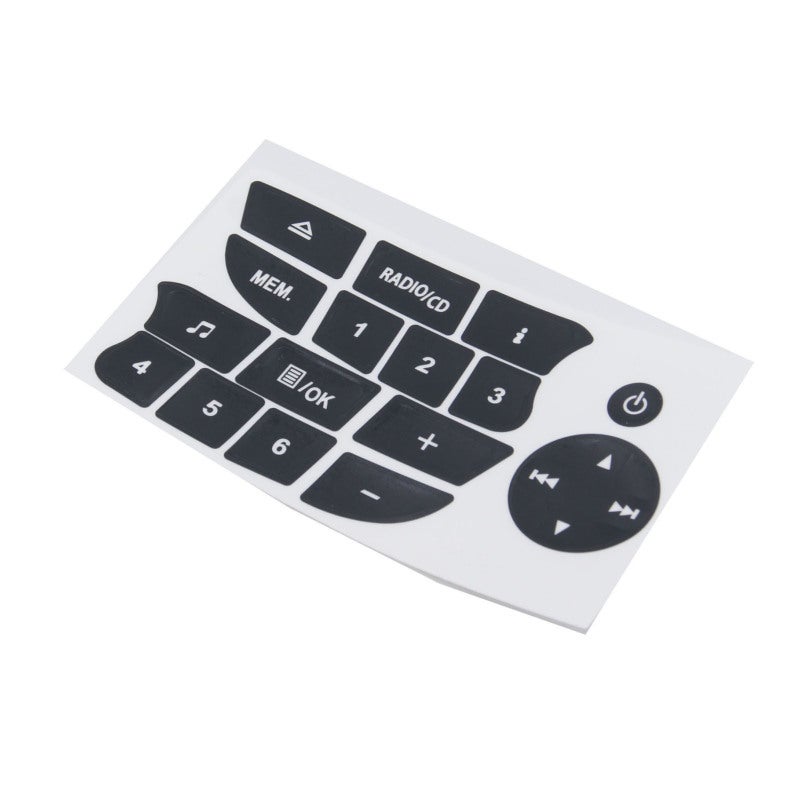 Audio Button Repair Stickers - Black Overlay With White Font, Reduced Lighting Penetration, Firm Edge Adhesion for Radio Control Panel Repair - Image 4