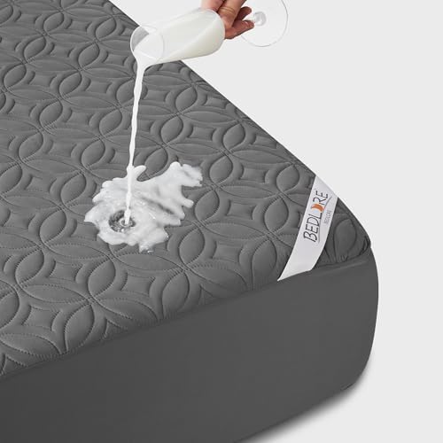BEDLORE Waterproof Mattress Protector RV Queen Size Mattress Pad Noiseless with Deep Pocket 618 Depth Soft Breathable DirtProof Bed Mattress Cover Washable Gray - Image 1