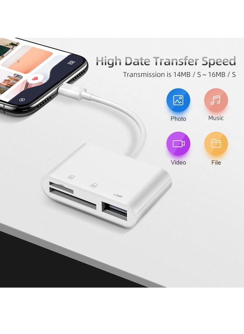 PAMEER - 3-in-1 USB C To Micro SD Card Reader, SD TF Memory Card Reader Adapter Compatible with iPad Pro, MacBook Pro/Air, Chromebook, USB Camera Card Reader Adapter For Samsung, Google Pixel with OTG Adapter - Image 1