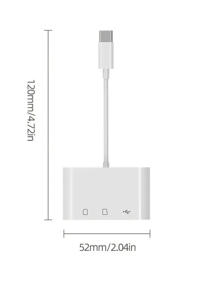 PAMEER - 3-in-1 USB C To Micro SD Card Reader, SD TF Memory Card Reader Adapter Compatible with iPad Pro, MacBook Pro/Air, Chromebook, USB Camera Card Reader Adapter For Samsung, Google Pixel with OTG Adapter - Image 1