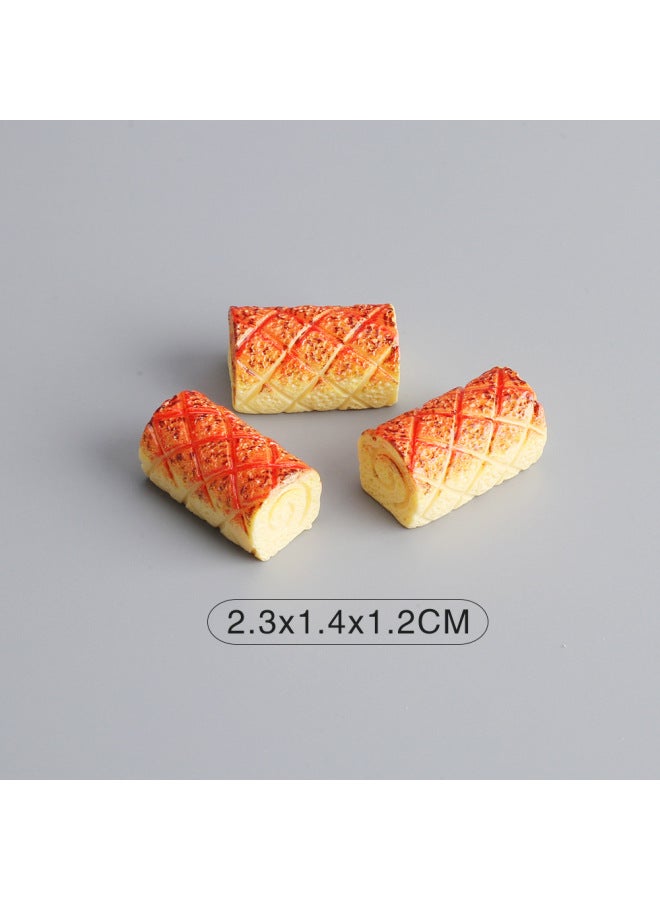 Mini Bread Rack Miniature Simulation Bread Food Play Dessert Model Ornaments Resin Food Children's Play Toys-Color:Xy16-one Bread  - Image 1
