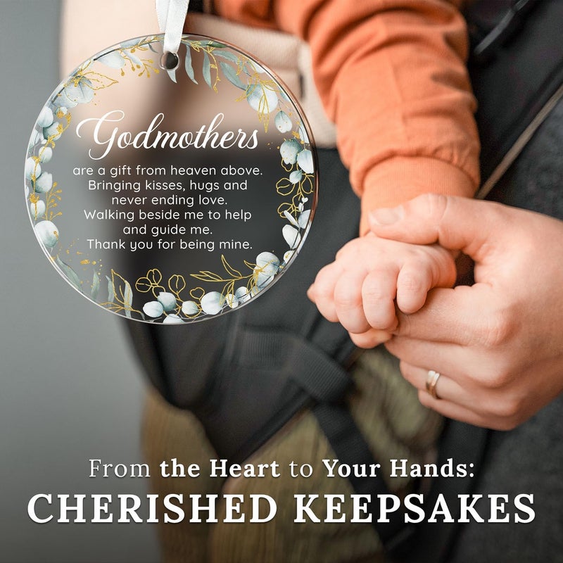 HEXMOZ Godmother Ornament - Godmother Gifts, Godparent Gifts from Godchild, Catholic Ornament, Present from Godchild - Acrylic Christmas Ornaments 2025 - Image 5