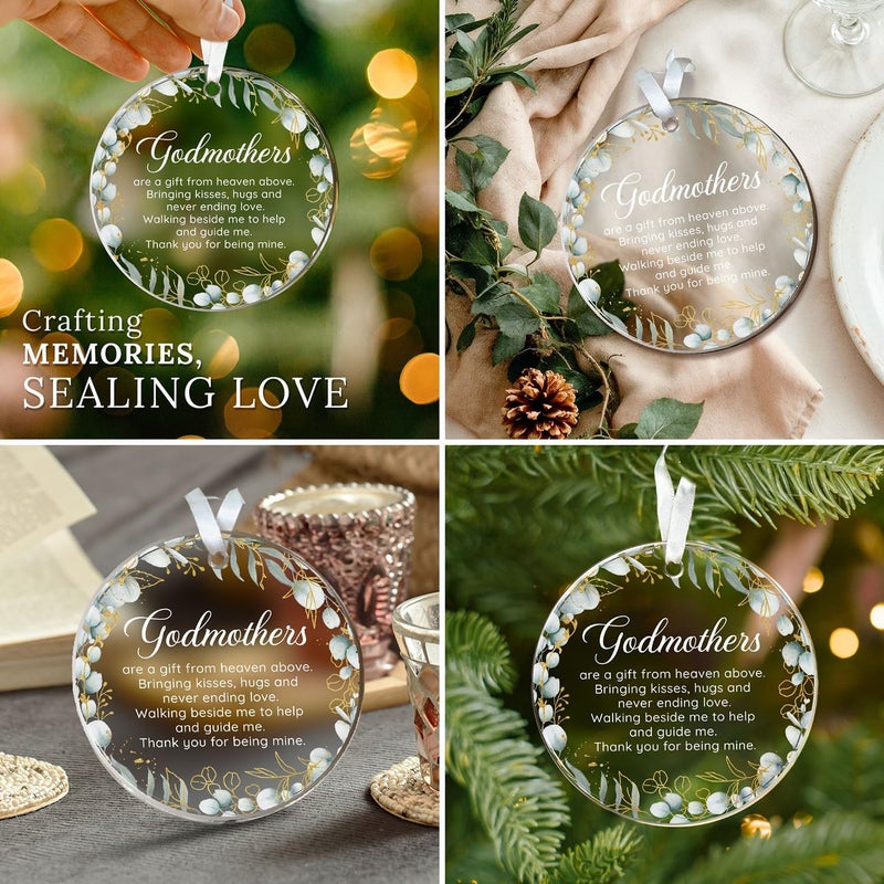 HEXMOZ Godmother Ornament - Godmother Gifts, Godparent Gifts from Godchild, Catholic Ornament, Present from Godchild - Acrylic Christmas Ornaments 2025 - Image 4