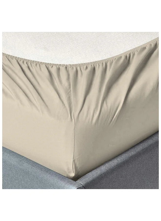 DANUBE HOME Solace 3Piece Super King Duvet Cover Set 100% Cotton 300 Thead Count Quilt Cover And 2 Pillow Cases Comfortable Bedding Set 300 Thread Count For Double Bed Size L 270 X W 220 cm Beige