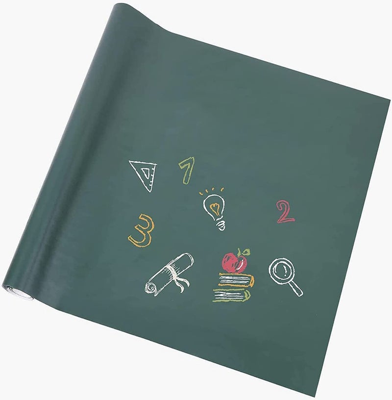 Parssufy Green Board (45X200Cm) Wall Sticker Removable Decal Chalkboard With 5 Chalks For Home School Office College Room Kitchen Kids (Green), Polyvinyl Chloride - Image 4