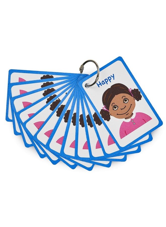 Amonev My Feelings and Emotion Girls Flash Cards for Visual aid Special Ed, Speech Delay Non Verbal Children and Adults with Autism, Special Needs ASD ADHD (Black Girl)  - Image 1