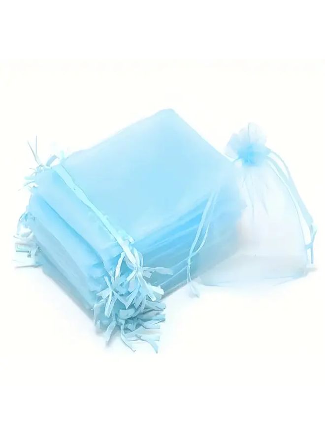 Sky Blue 10PCS Gift Bags For Valentine Wedding Candy Jewelry Storage Packaging - Image 5