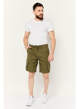 Threadbare Men Plain Cargo Shorts, Dark Olive  - Image 2