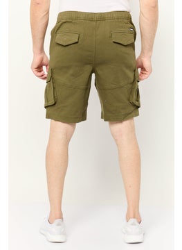 Threadbare Men Plain Cargo Shorts, Dark Olive  - Image 4
