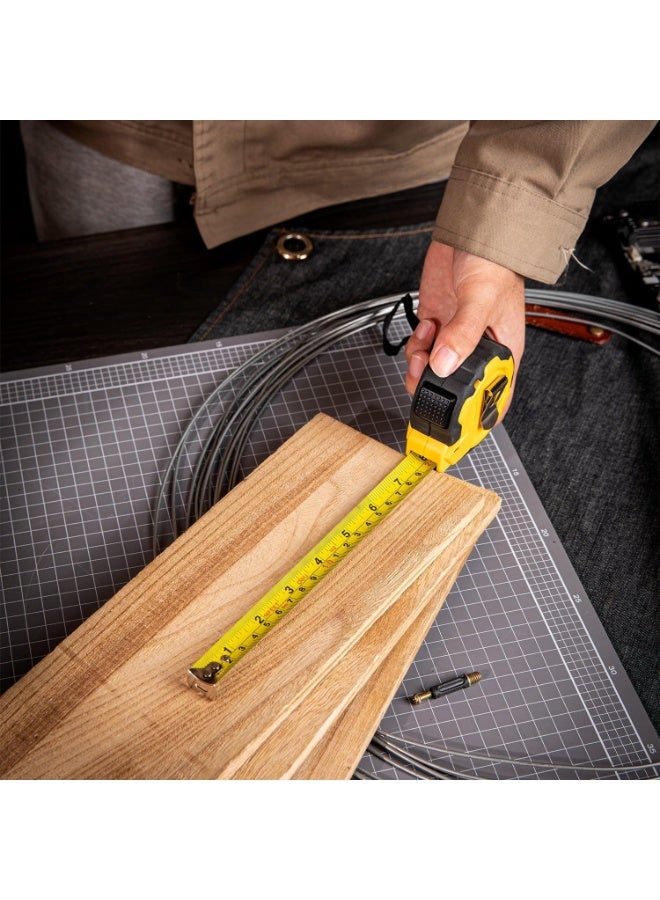 Deli DL3796Y Self-Locking Measuring Tape 5m x 19mm - ABS Case with Automatic Lock - Professional Retractable Tape Measure - Image 3