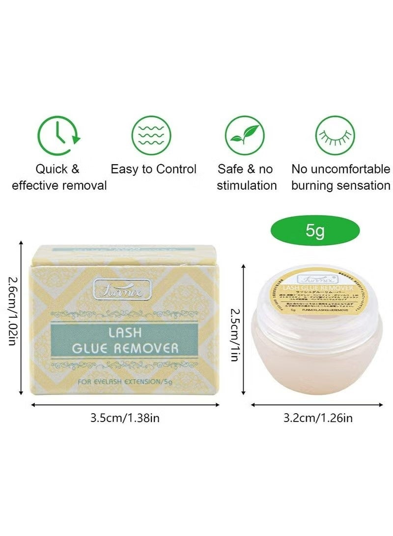 FUNMIX Eyelash Adhesive Remover Cream 5g, Eyelash Extension Remover, Portable Eyelashes Grafting Eyelash Extension Glue Remover, Adhesive Gel Removing Cream - Image 3