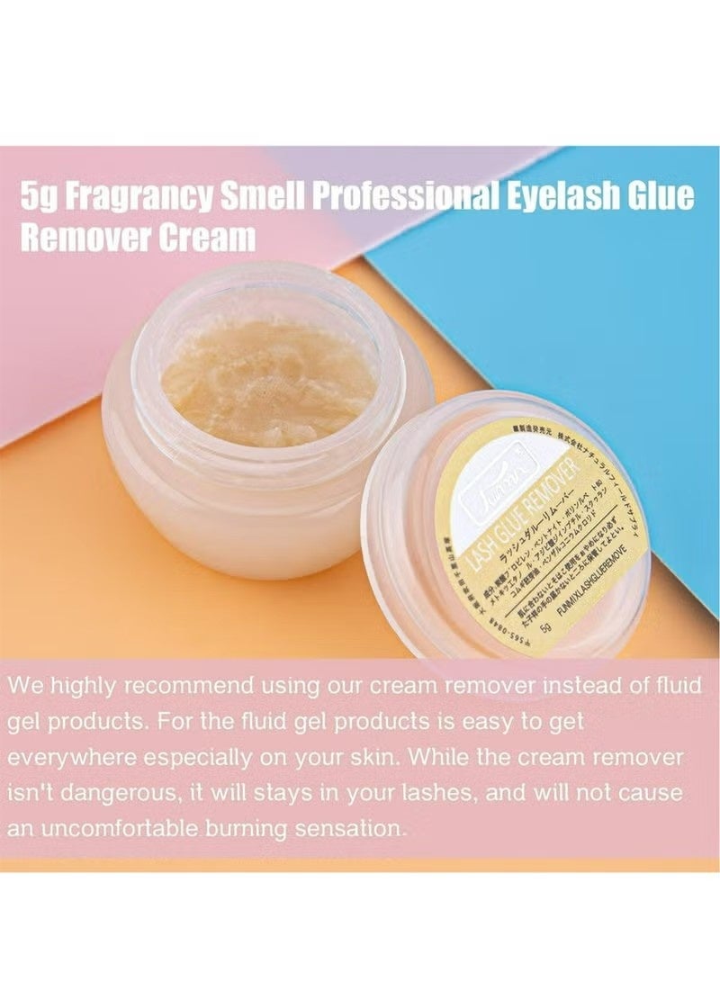 FUNMIX Eyelash Adhesive Remover Cream 5g, Eyelash Extension Remover, Portable Eyelashes Grafting Eyelash Extension Glue Remover, Adhesive Gel Removing Cream - Image 2