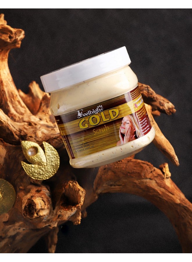 FEELHIGH سكراب الذهب للوجه والجسم 500 جرام جل الوجه اللامع 500 جرام - منتجات العناية بالبشرة والوجه - للرجال والنساء (سكراب الذهب وجل الفاكهة) - Image 4