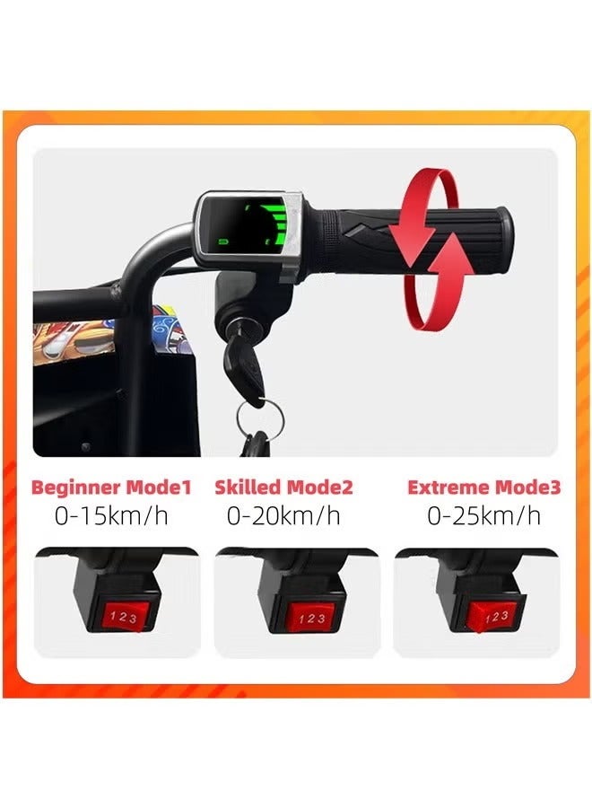 دنزوز انجراف الدراجات البخارية الكهربائية طول القابل للتعديل ركوب طفل على ثلاثية ثلاثية فولت 3V انجراف Trike كبير العجلة الانجراف ملعب ثلاثية العجل - Image 3