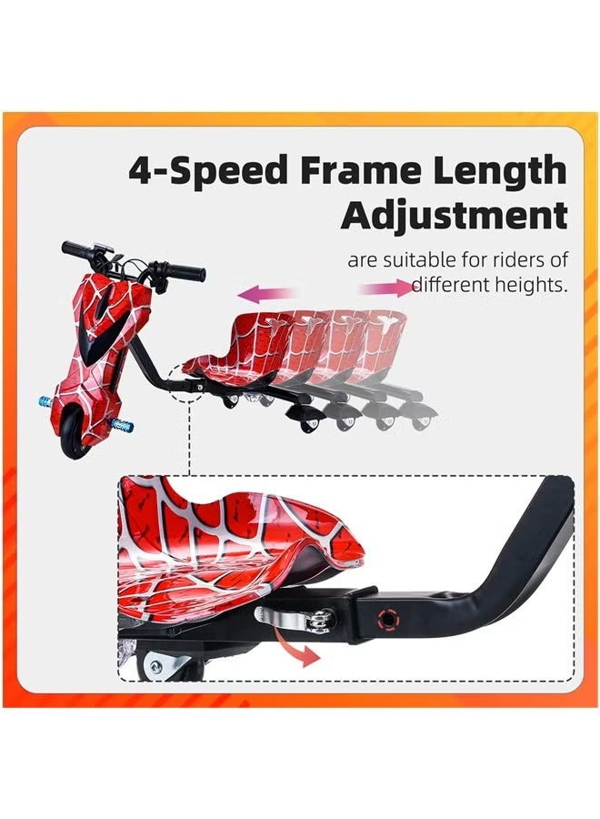 دنزوز انجراف الدراجات البخارية الكهربائية طول القابل للتعديل ركوب طفل على ثلاثية ثلاثية فولت 3V انجراف Trike كبير العجلة الانجراف ملعب ثلاثية العجل - Image 5