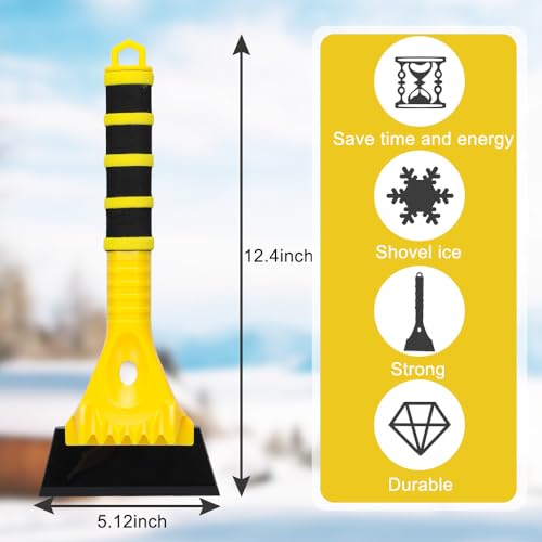 Dodifker 12.4" Ice Scraper for Car Windshield Snow Frost Ice Removal Tool Snow Scraper with Foam Handle for Cars Trucks Window - Image 2