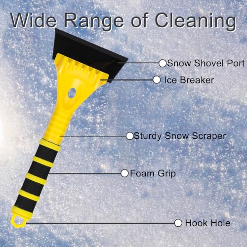 Dodifker 12.4" Ice Scraper for Car Windshield Snow Frost Ice Removal Tool Snow Scraper with Foam Handle for Cars Trucks Window - Image 5