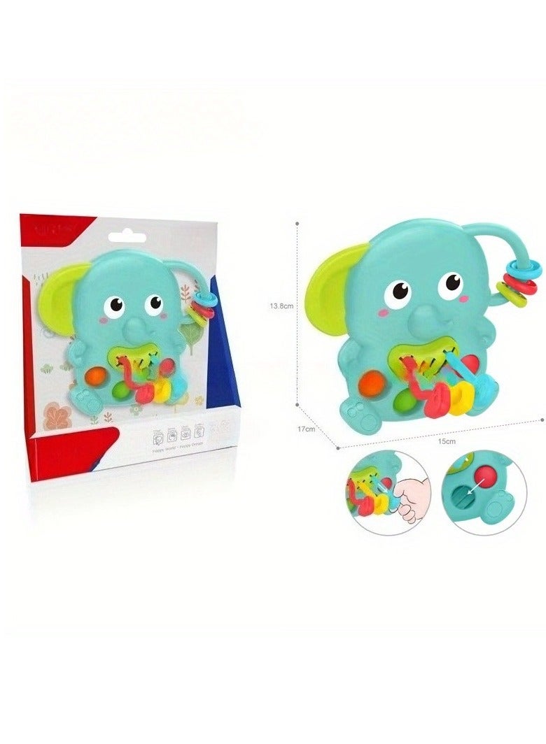 Cartoon Elephant Sensory Toy - Montessori Pull String Toy for Babies, Early Educational Cognitive Toy for 0-3 Years Old, Promotes Tactile Development and Hand-Eye Coordination, Made of Safe & Eco-Friendly Materials, Infant Sensory Training Toy, Montessori Teaching Aid, Fine Motor Skills Training Toy for Babies  - Image 3