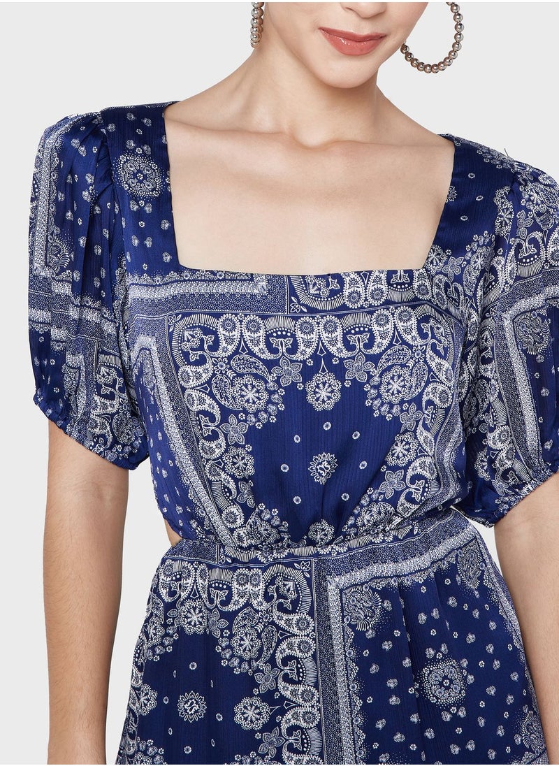 BCBGeneration Square Neck Puff Sleeve Dress  - Image 3