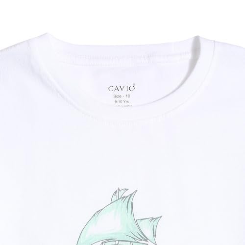 CAVIO Boys Sea Green Floral Print Half Sleeve Cotton Shirt with T-Shirt - Image 3
