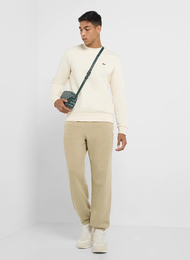LACOSTE Crew Neck Graphic Hoodie