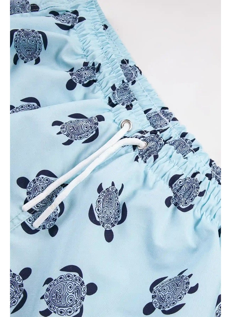 Gold Class Kidswear Turtle Motif Lined and Drawstring Boys Swim Shorts  - Image 4