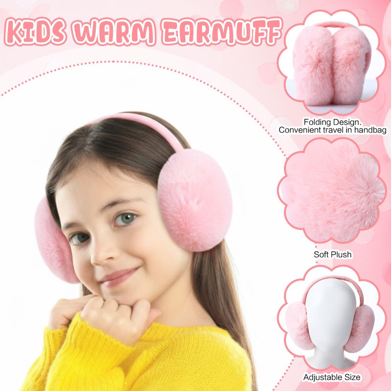 Chicingyou 15 Pcs Kids Set Winter Hat Beanie Hat Scarf Gloves Earmuffs Socks Set Wool Warm Cap with Pompom for Girls Boys 4-10 Years Old - Image 4