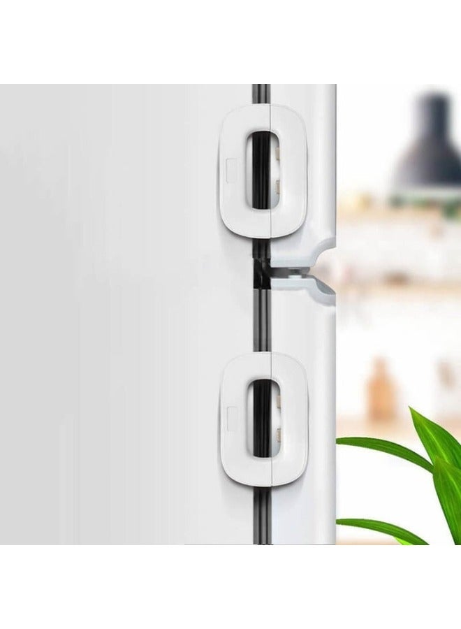 2-Piece Fridge Freezer Door Lock Latch -White - Image 1