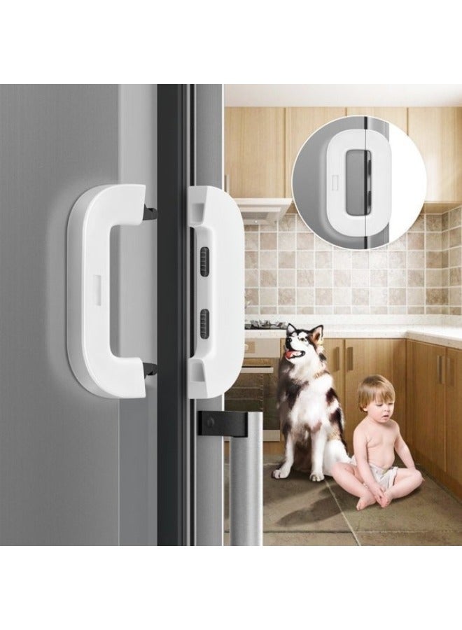 2-Piece Fridge Freezer Door Lock Latch -White - Image 4