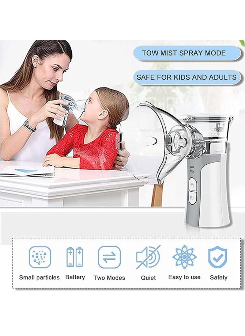 DMG Auto Nebulizer, 2 Mode Ultrasonic Humidifier, Inhaler Mesh Nebulizer Ultrasonic Mesh Inhaler with USB Cable and 2 Speed Nebulizer with USB Cable Charging and 2 Masks for Adults and Children