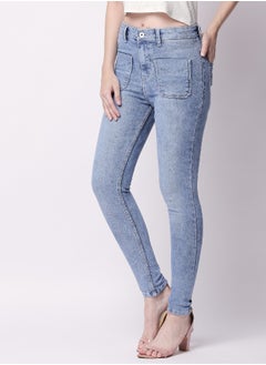HIGH STAR Women Blue Super Skinny Fit Mid-Rise Clean Look Stretchable Jeans  - Image 2