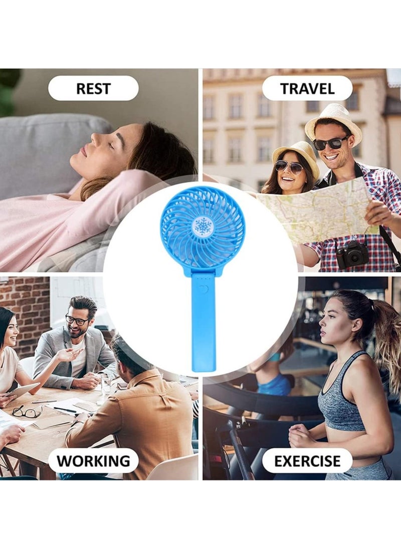 ATC Portable Mini Hand And Desk Fan With Rechargeable Battery And Usb Cable Blue Blue  - Image 3