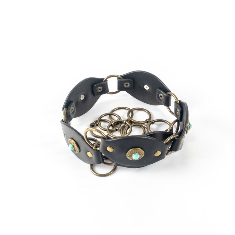 ذا بلاك بيرل اكسسوريز حزام جلد أسود حريمي - Image 2