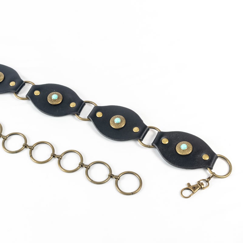 ذا بلاك بيرل اكسسوريز حزام جلد أسود حريمي - Image 3