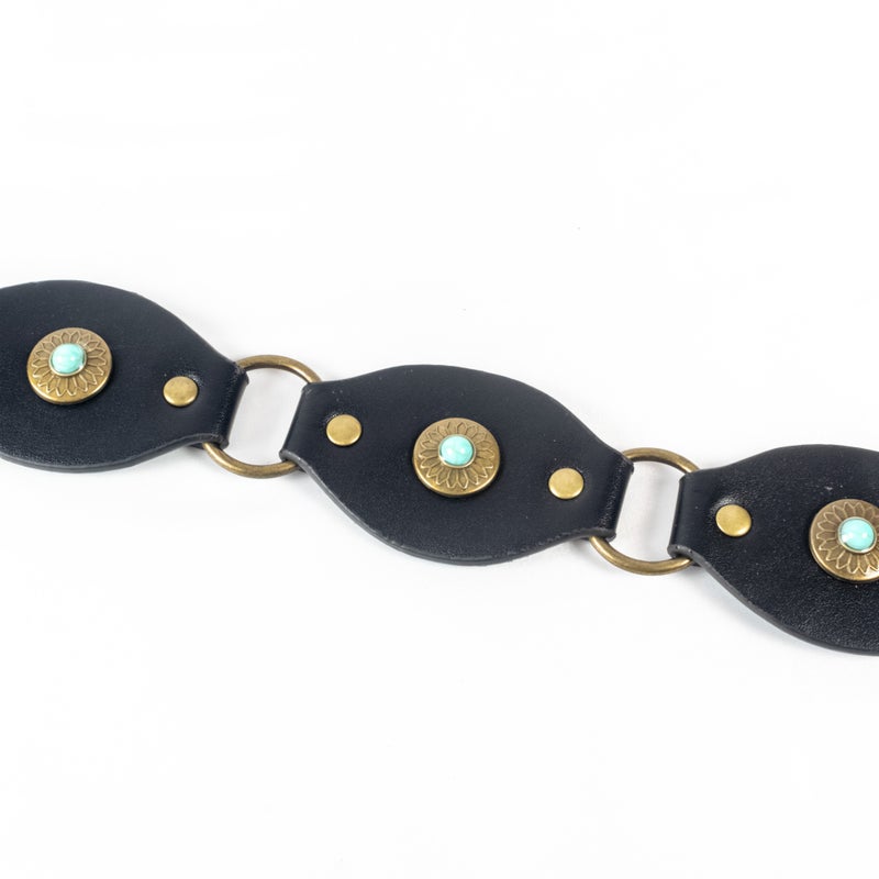 ذا بلاك بيرل اكسسوريز حزام جلد أسود حريمي - Image 5