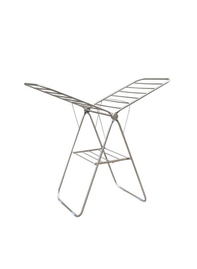 DubaiGallery Compact Folding Drying Rack For Clothes Stainless Steel Laundry Stand With Wide Wings Rust Resistant Perfect For Indoor Outdoor Use Easy To Store And Set Up Home Apartment Balcony Daily - Image 5