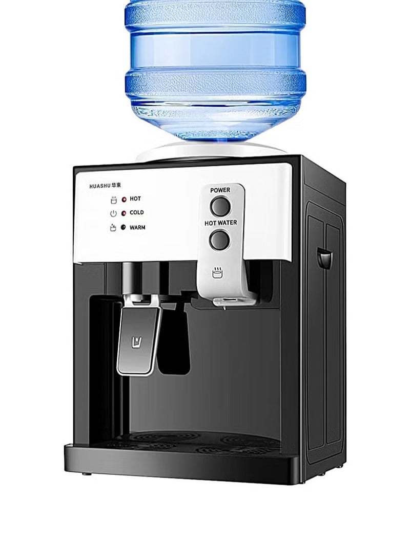 XiuWoo Water Cooler Desktop Electric Hot and Cold Water Dispenser 3 Temperature Setting Hot, Normal, Cold for 4.5-18.9L Water Bucket/ Bottles,550W Antibacterial Food-Grade Stainless Steel Inner Tank White - Image 1