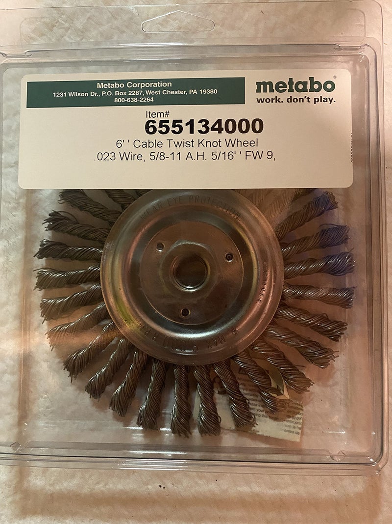 Metabo - Application: Steel - 6" x 5/16" x 5/8-11" Knot Wire Brush (655134000), Wire Wheels - Image 1