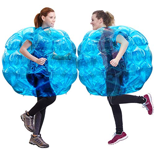 Theefun 2 Pack Bumper Balls 36inch Inflatable Sumo Ball Durable PVC Body Bubble Soccer  Giant Human Hamster Knocker Body Zorb Ball for Kids and Adults Physical Outdoor Toys Blue - Image 1