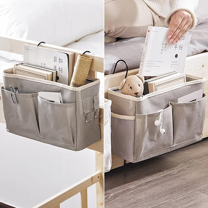 Annie ANNIE Bedside Caddy1 pack Bedside Storage Bag Hanging Bed Organizer MultiFunction Organizer Caddy for Bunk and Hospital Beds Dorm Rooms Bed RailsCrib Bed RailsGrey  - Image 5