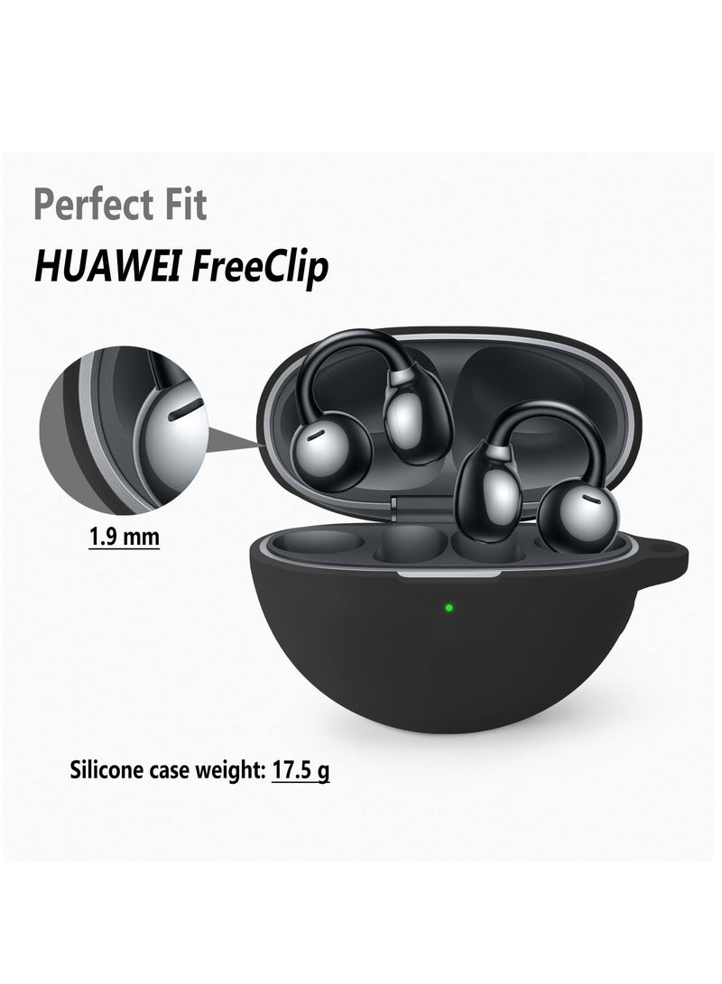 Silicone Case Compatible With Huawei Freeclip - Protective Cover For Headphones -Black  - Image 2