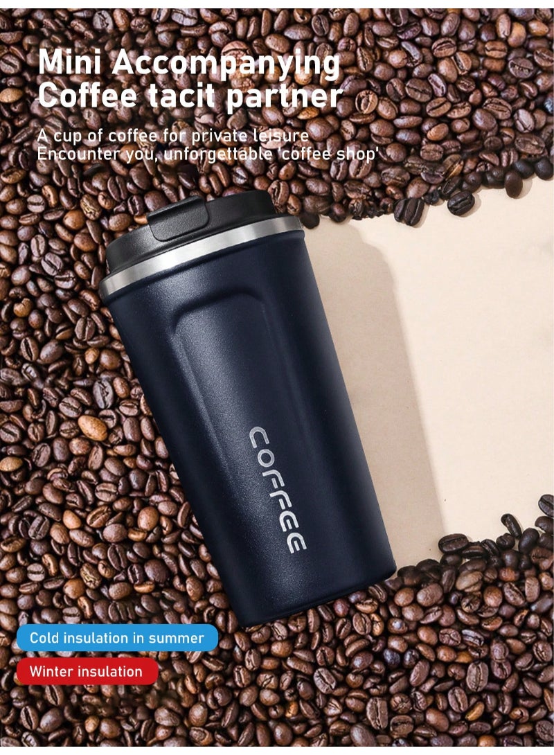AROAQ Digital Display Stainless Steel Coffee Cup Thermal Mug Office Termica Cafe Copo Travel Insulated Bottle 510ml Blue - Image 3